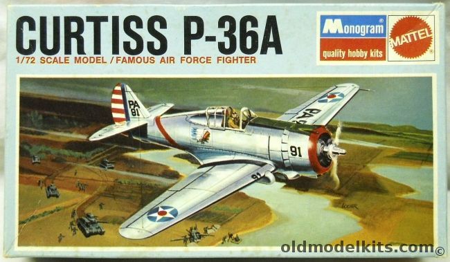 Monogram 1/72 Curtiss P-36A - Blue Box Issue, 6790-0075 plastic model kit